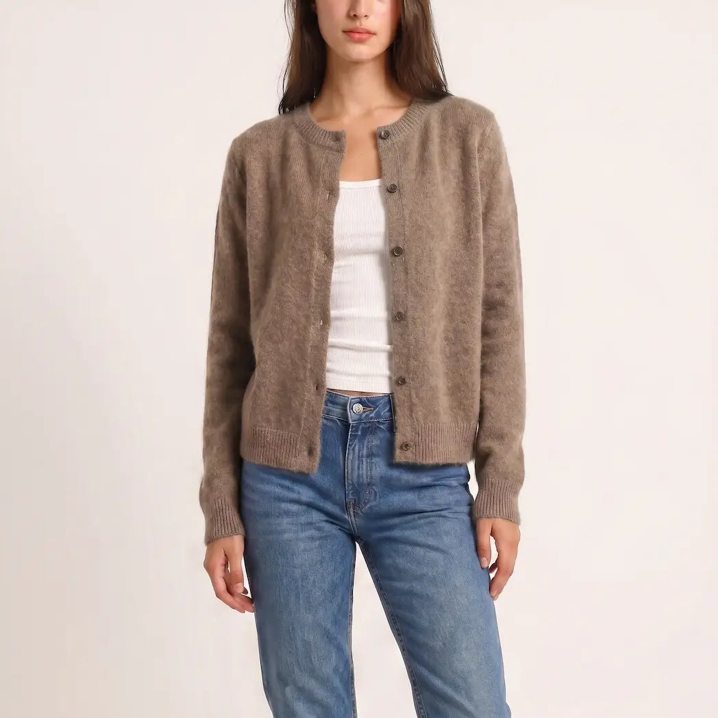 The Sorrento Button Cardigan - Camel