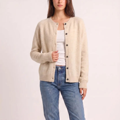 The Sorrento Button Cardigan - Oat