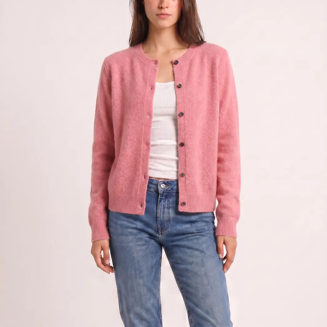 The Sorrento Button Cardigan - Blush