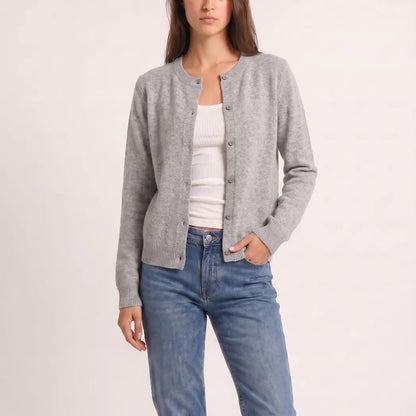 The Sorrento Button Cardigan - Silver