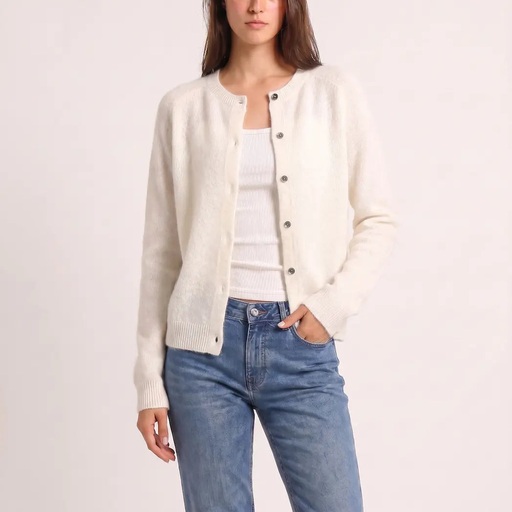 The Sorrento Button Cardigan - Ivory